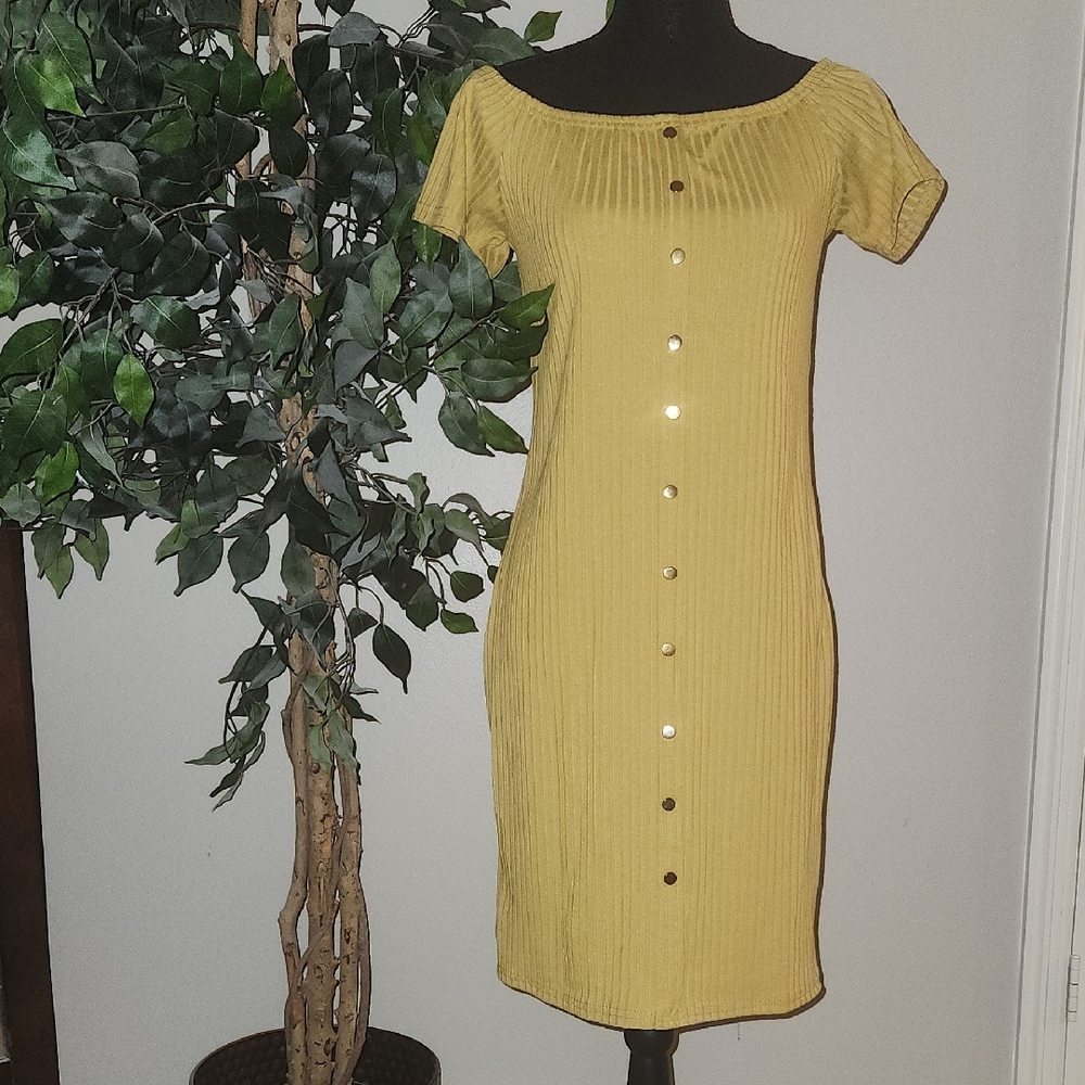 Yellow Button-Down Dress